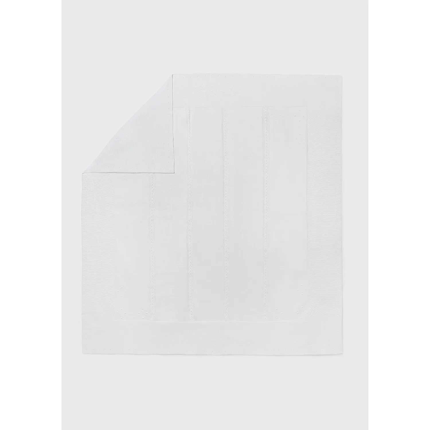 WHITE KNIT BLANKET / 9019-088