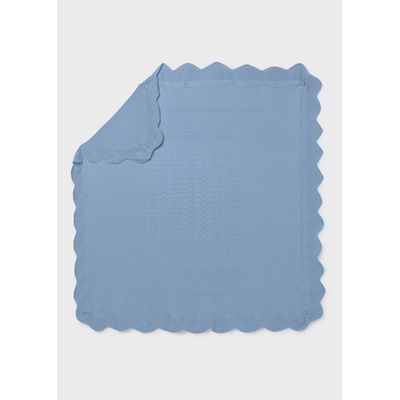 SKY BLUE KNIT BLANKET SHELL CROCHET PATTERN / 9020-093