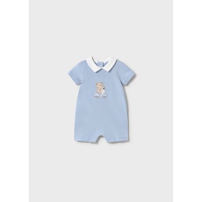 SKY BLUE SHORT ROMPER WHITE COLLAR / 1715-093