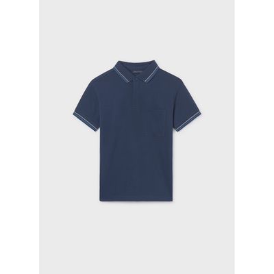 NAVY POLO TOP SHORT SLEEVE W/POCKET / 6164-058