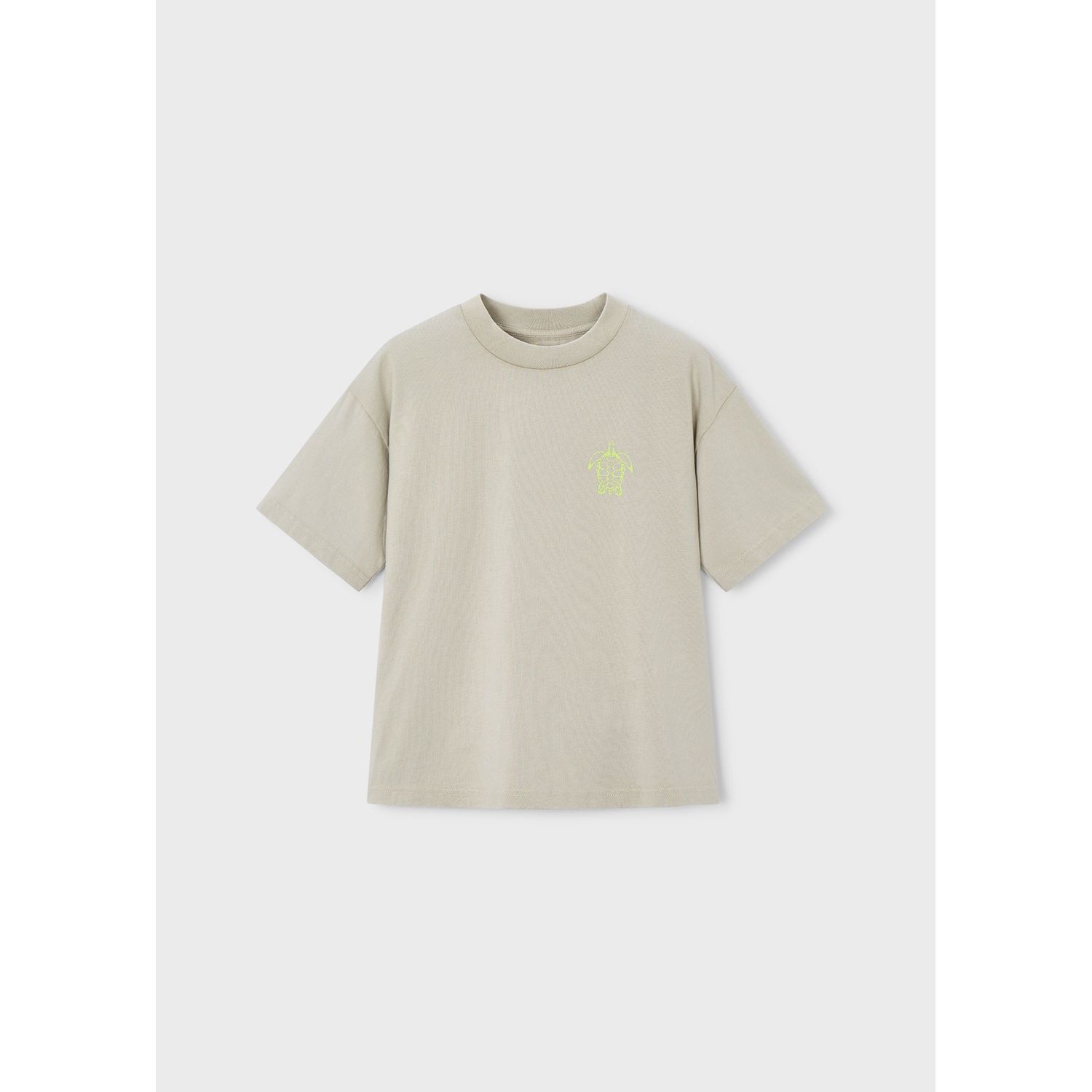 OLIVE GREEN TSHIRT SHORT SLEEVE FLOURESCENT TURTLE PRNT / 6047-457