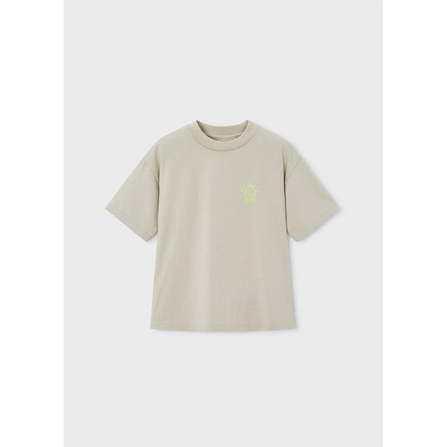 OLIVE GREEN TSHIRT SHORT SLEEVE FLOURESCENT TURTLE PRNT / 6047-457