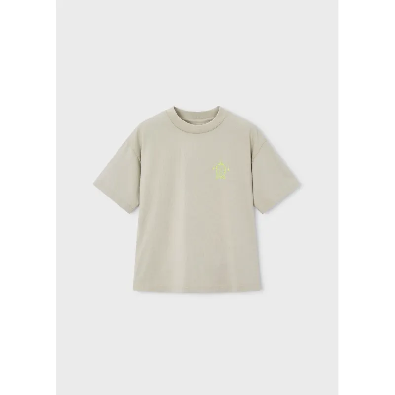 OLIVE GREEN TSHIRT SHORT SLEEVE FLOURESCENT TURTLE PRNT / 6047-457