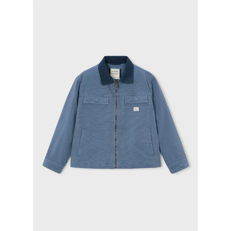 BLUE GRAY JACKET WORKER STYLE ZIP CLOSURE BLK COLLAR / 6426-405