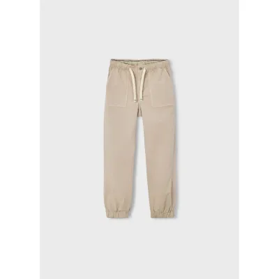 TAUPE JOGGER PANT PULL TIE WAIST / 6574-307