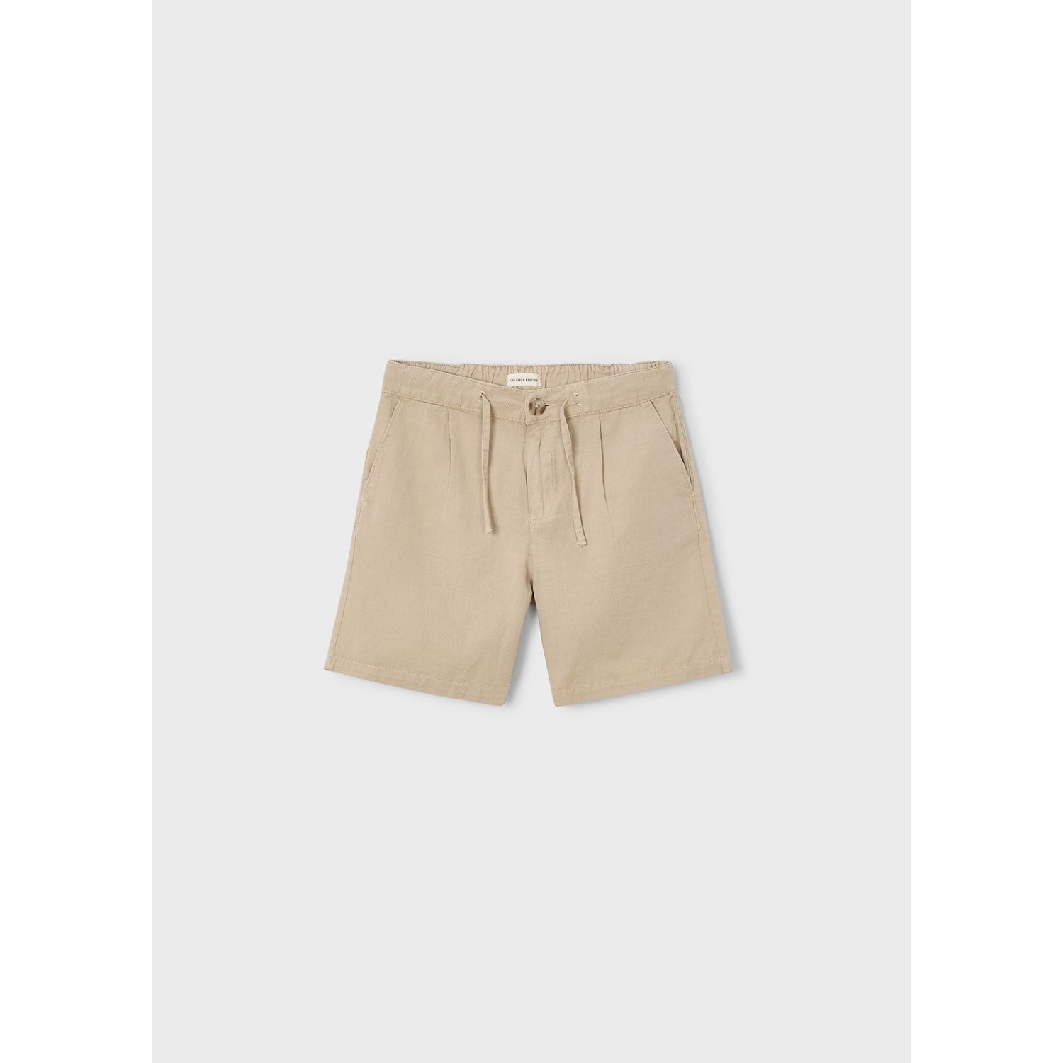 TAUPE LINEN SHORT ADJUSTABLE WAIST / 6225-307