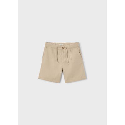 TAUPE LINEN SHORT ADJUSTABLE WAIST / 6225-307