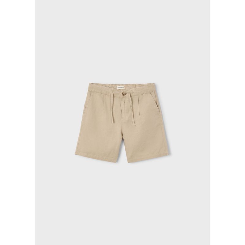 TAUPE LINEN SHORT ADJUSTABLE WAIST / 6225-307