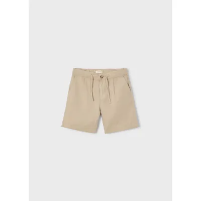 TAUPE LINEN SHORT ADJUSTABLE WAIST / 6225-307