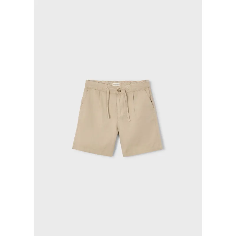 TAUPE LINEN SHORT ADJUSTABLE WAIST / 6225-307