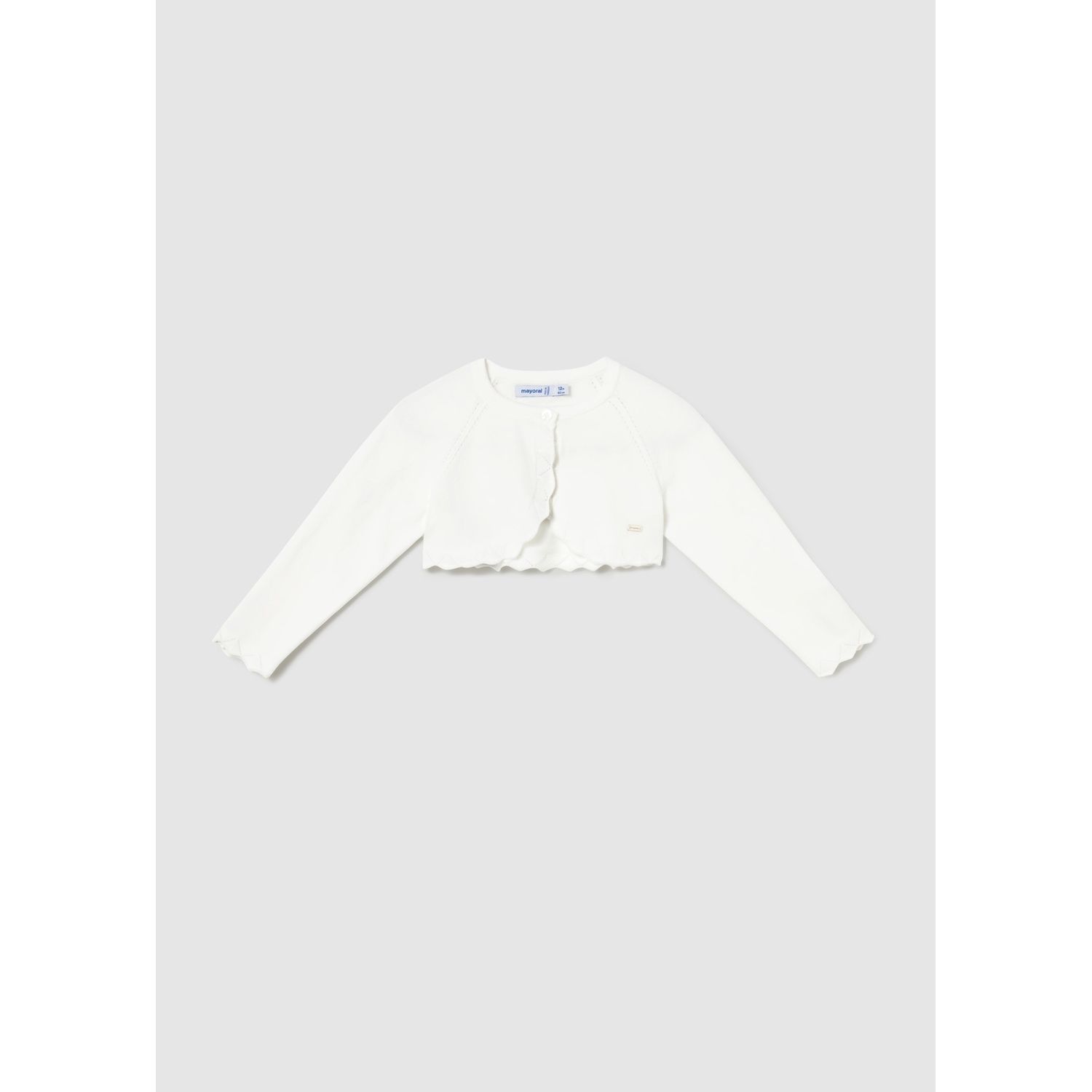 OFF WHITE KNIT BOLERO CARDIGAN EDGE TRIM / 306-084