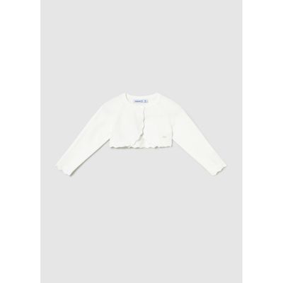 OFF WHITE KNIT BOLERO CARDIGAN EDGE TRIM / 306-084