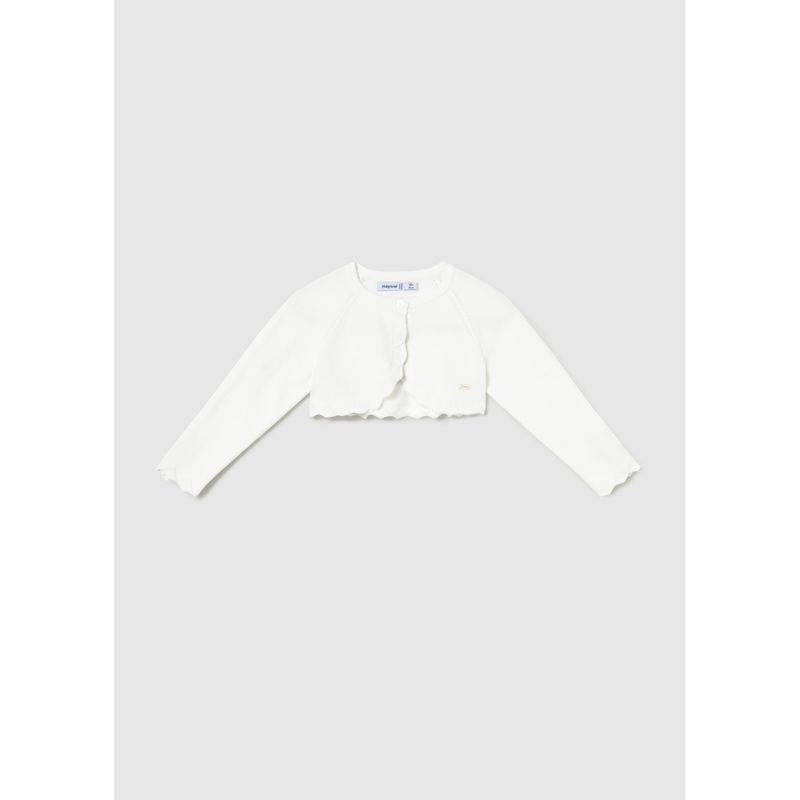 OFF WHITE KNIT BOLERO CARDIGAN EDGE TRIM / 306-084