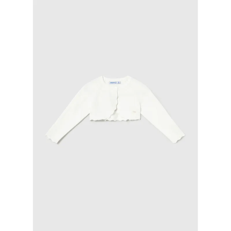 OFF WHITE KNIT BOLERO CARDIGAN EDGE TRIM / 306-084