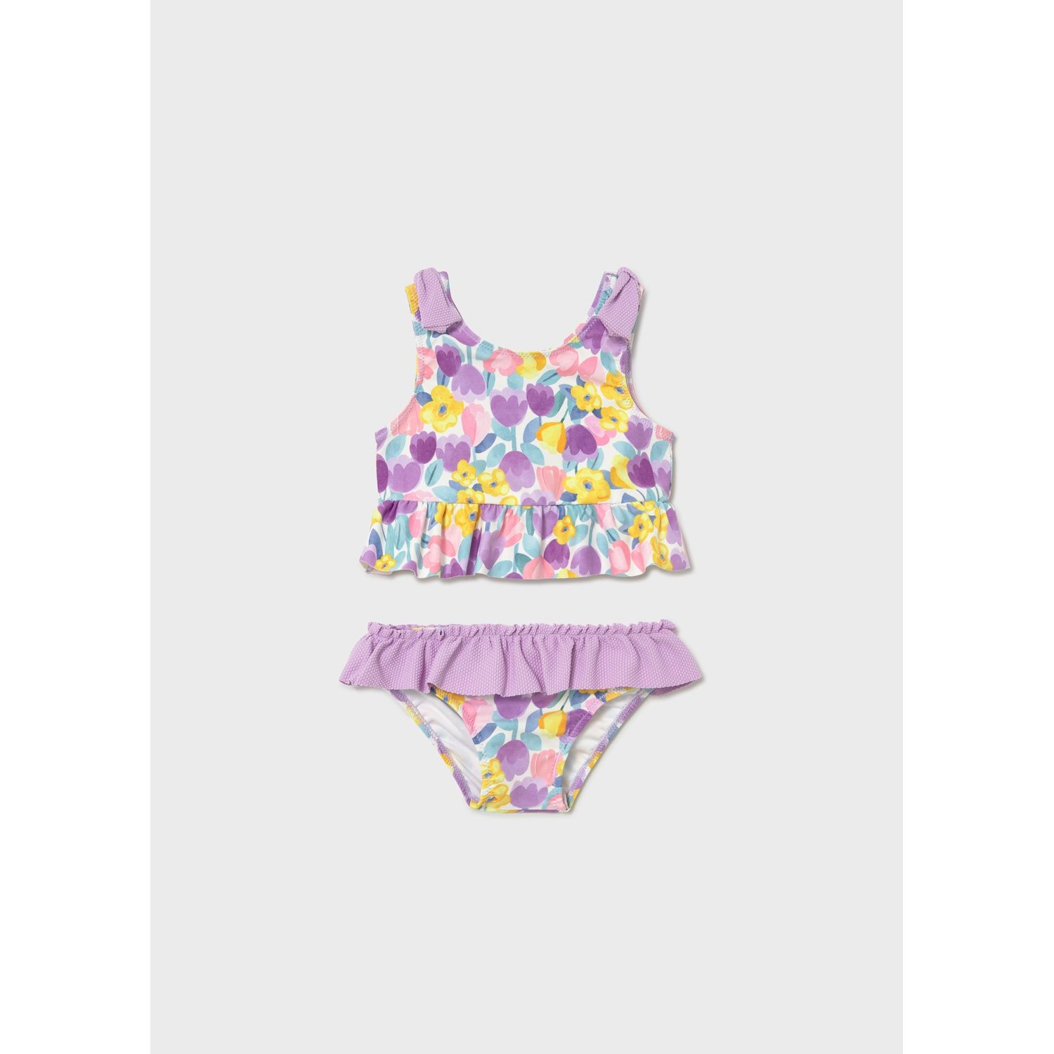 2PC LILAC FLORAL PRINT SWIMSUIT / 1655-024