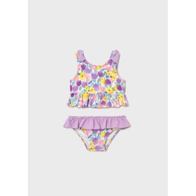 2PC LILAC FLORAL PRINT SWIMSUIT / 1655-024