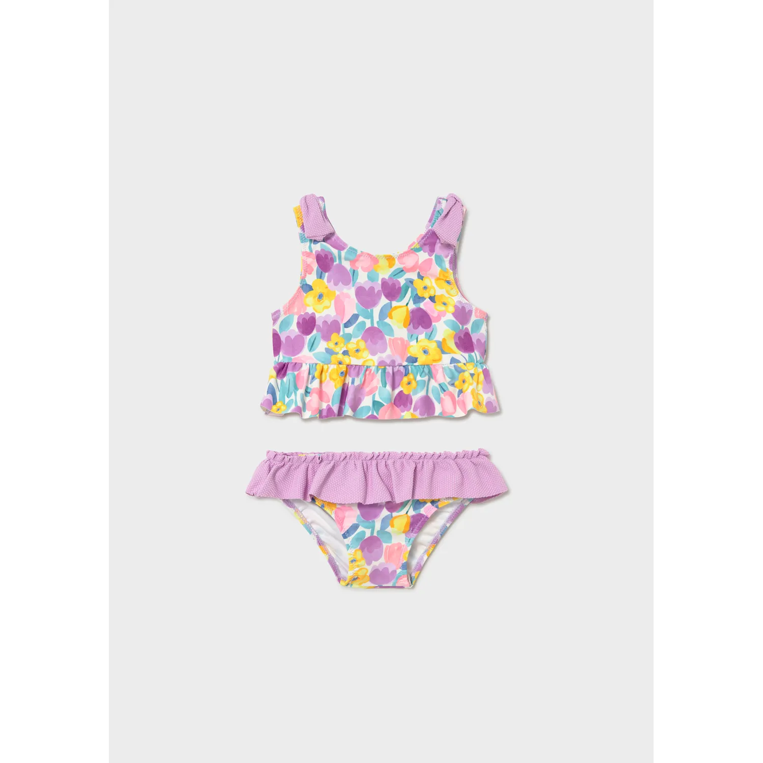 2PC LILAC FLORAL PRINT SWIMSUIT / 1655-024