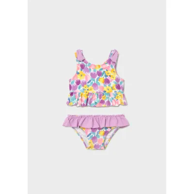 2PC LILAC FLORAL PRINT SWIMSUIT / 1655-024
