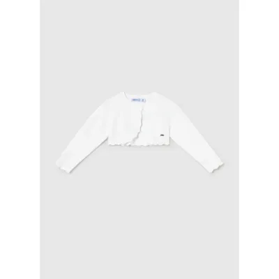 WHITE KNIT BOLERO CARDIGAN EDGE TRIM / 306-086 WHITE KNIT BOLERO CARDIGAN EDGE TRIM / 306-086