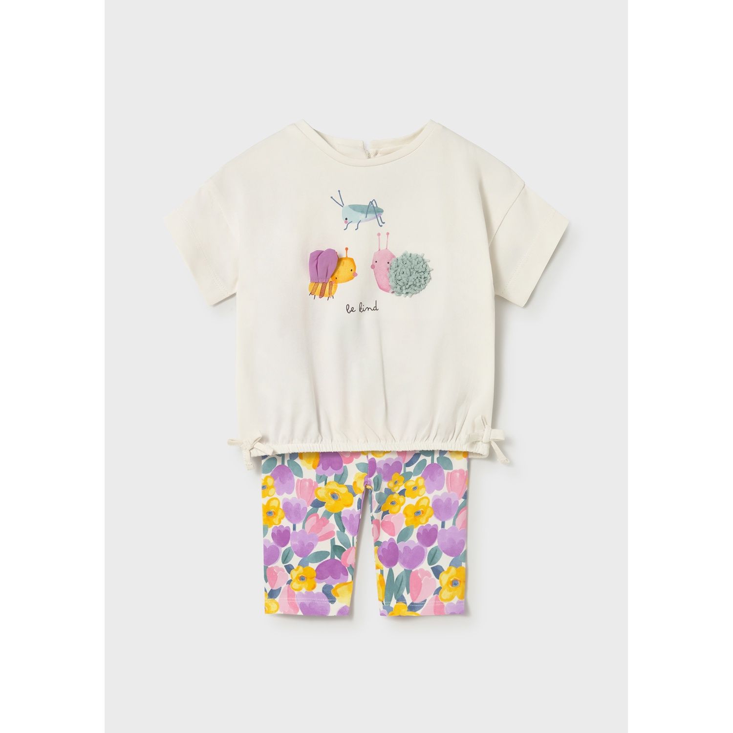 2PC LILAC & CREAM LEGGING SET GRASSHOPPER & FLORAL PRINT / 1753-015 2PC LILAC & CREAM LEGGING SET GRASSHOPPER & FLORAL PRINT / 1753-015