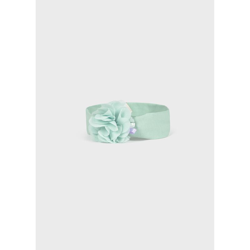 LAKE GREEN STRETCH HEADBAND FLOWER APPLIQUE / 10153-060