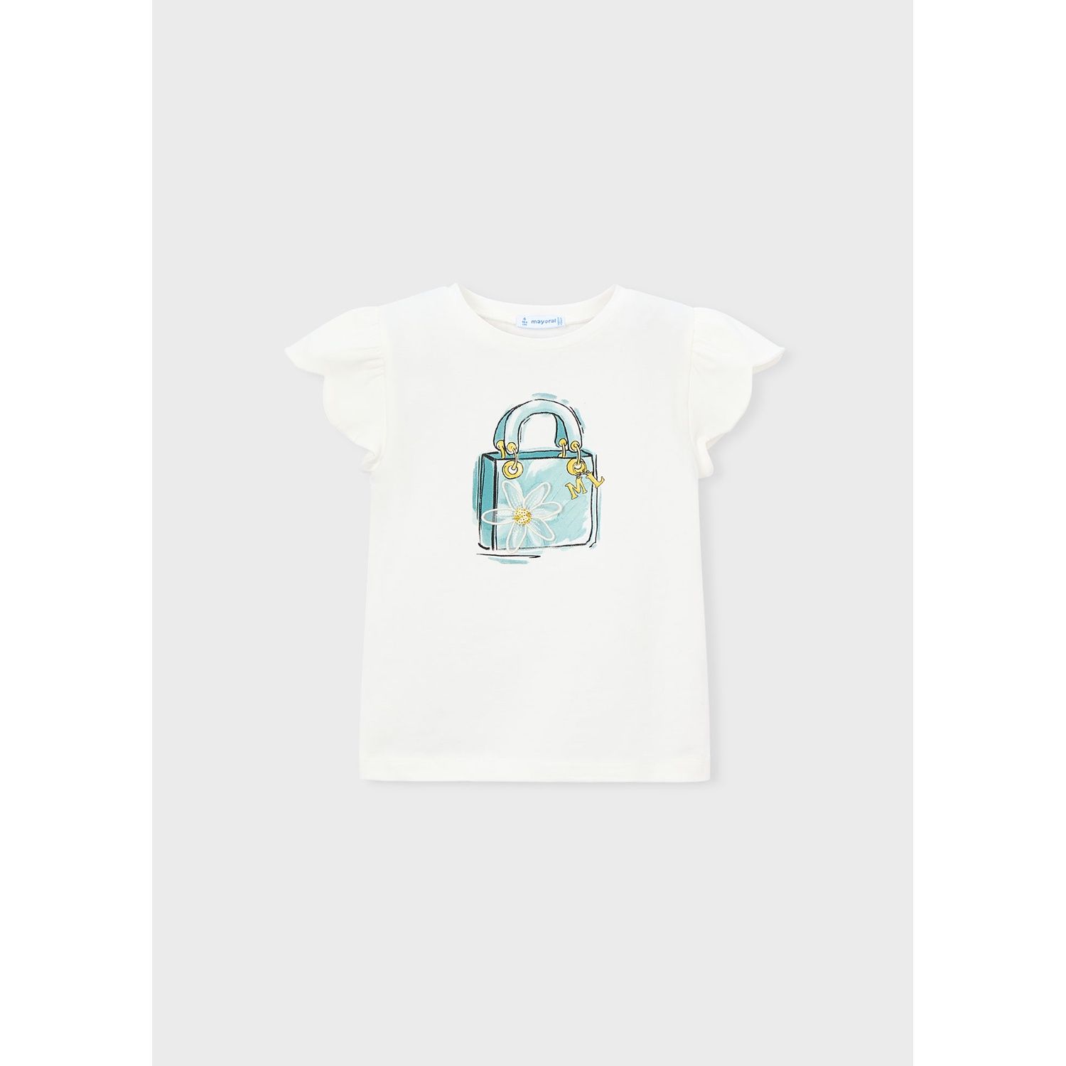 OFF WHITE TSHIRT GRN PURSE PRINT SHORT SLEEVE / 3002-052