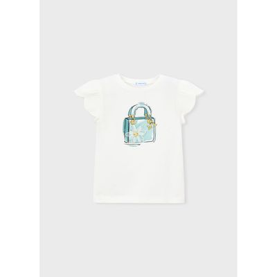 OFF WHITE TSHIRT GRN PURSE PRINT SHORT SLEEVE / 3002-052