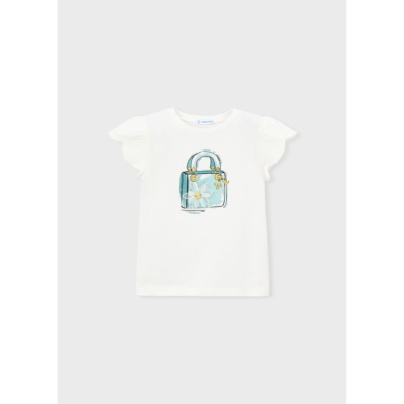 OFF WHITE TSHIRT GRN PURSE PRINT SHORT SLEEVE / 3002-052