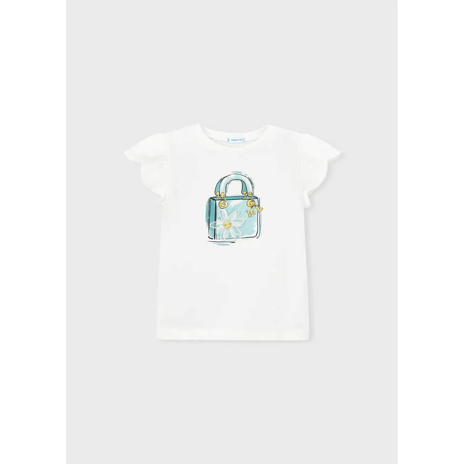 OFF WHITE TSHIRT GRN PURSE PRINT SHORT SLEEVE / 3002-052