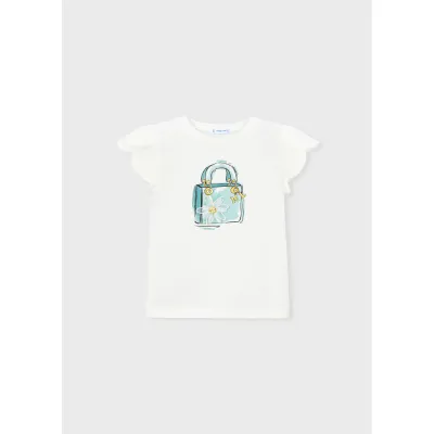 OFF WHITE TSHIRT GRN PURSE PRINT SHORT SLEEVE / 3002-052