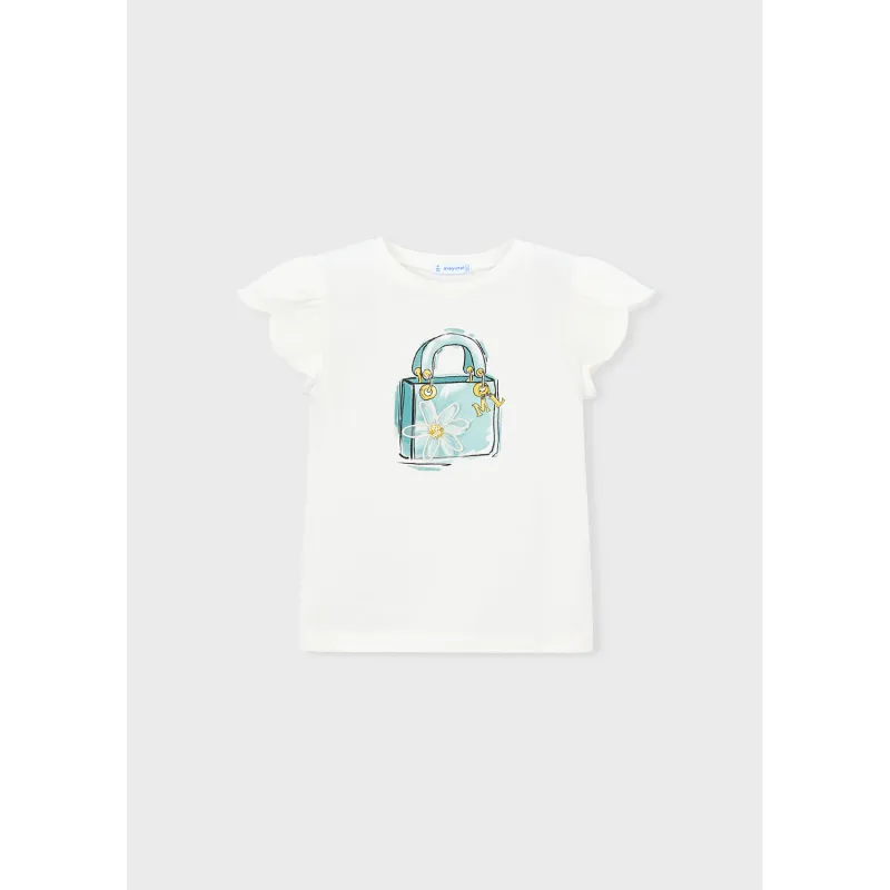 OFF WHITE TSHIRT GRN PURSE PRINT SHORT SLEEVE / 3002-052