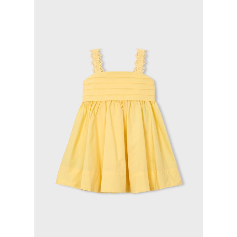 YELLOW SUNDRESS SATIN LACE STRAPS / 3926-016