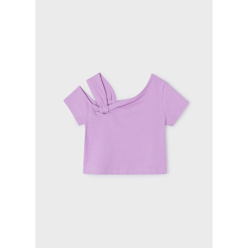 LILAC ASYMMETRIC KNIT TOP SHORT SLEEVE / 3017-095