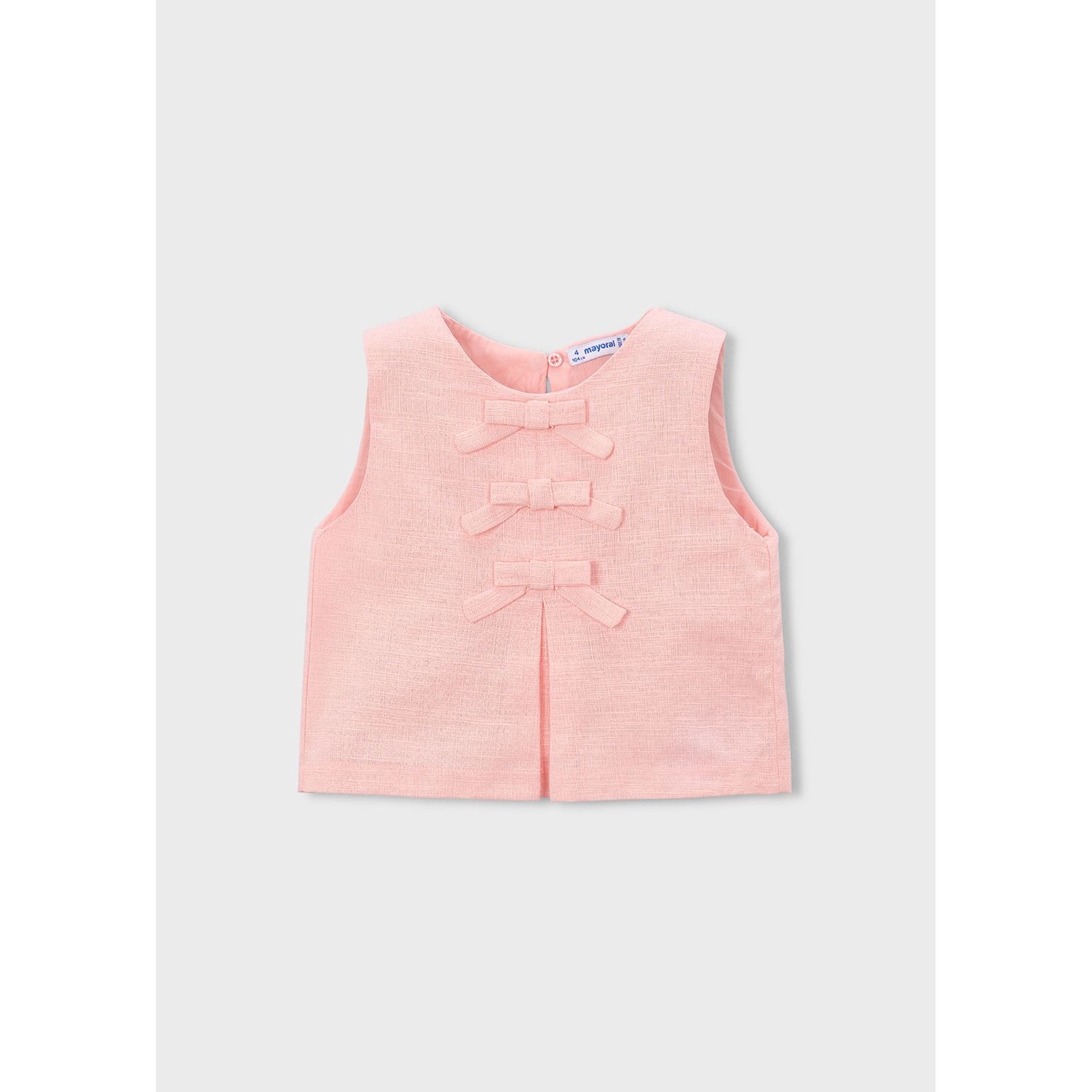 ROSE TOP 3BOWS TRIM SLEEVELESS / 3024-027