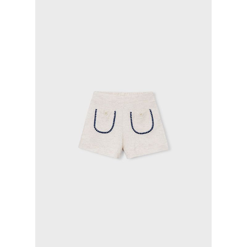 LINEN SHORTS NVY POCKET TRIM / 3219-038
