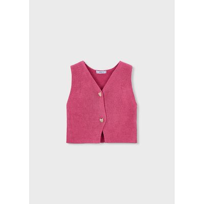 DARK PINK KNIT VEST / 3385-085