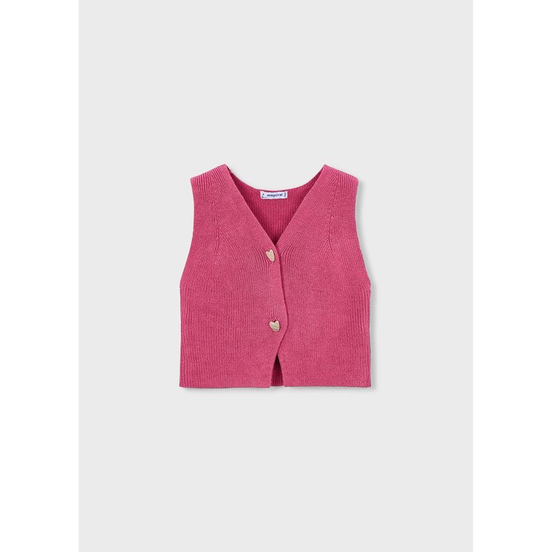 DARK PINK KNIT VEST / 3385-085