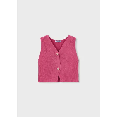 DARK PINK KNIT VEST / 3385-085