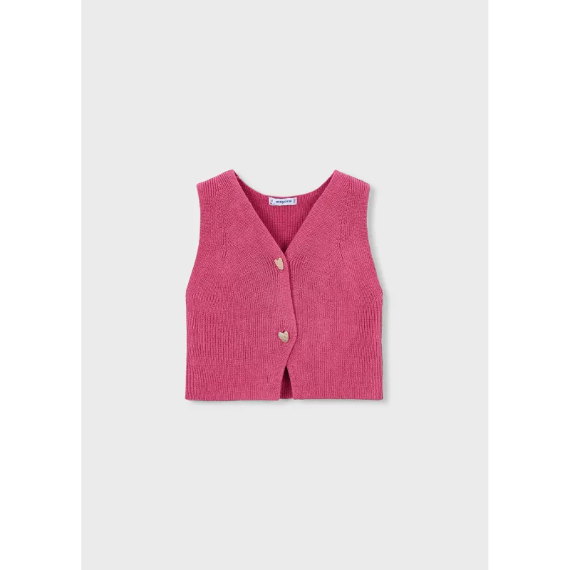 DARK PINK KNIT VEST / 3385-085