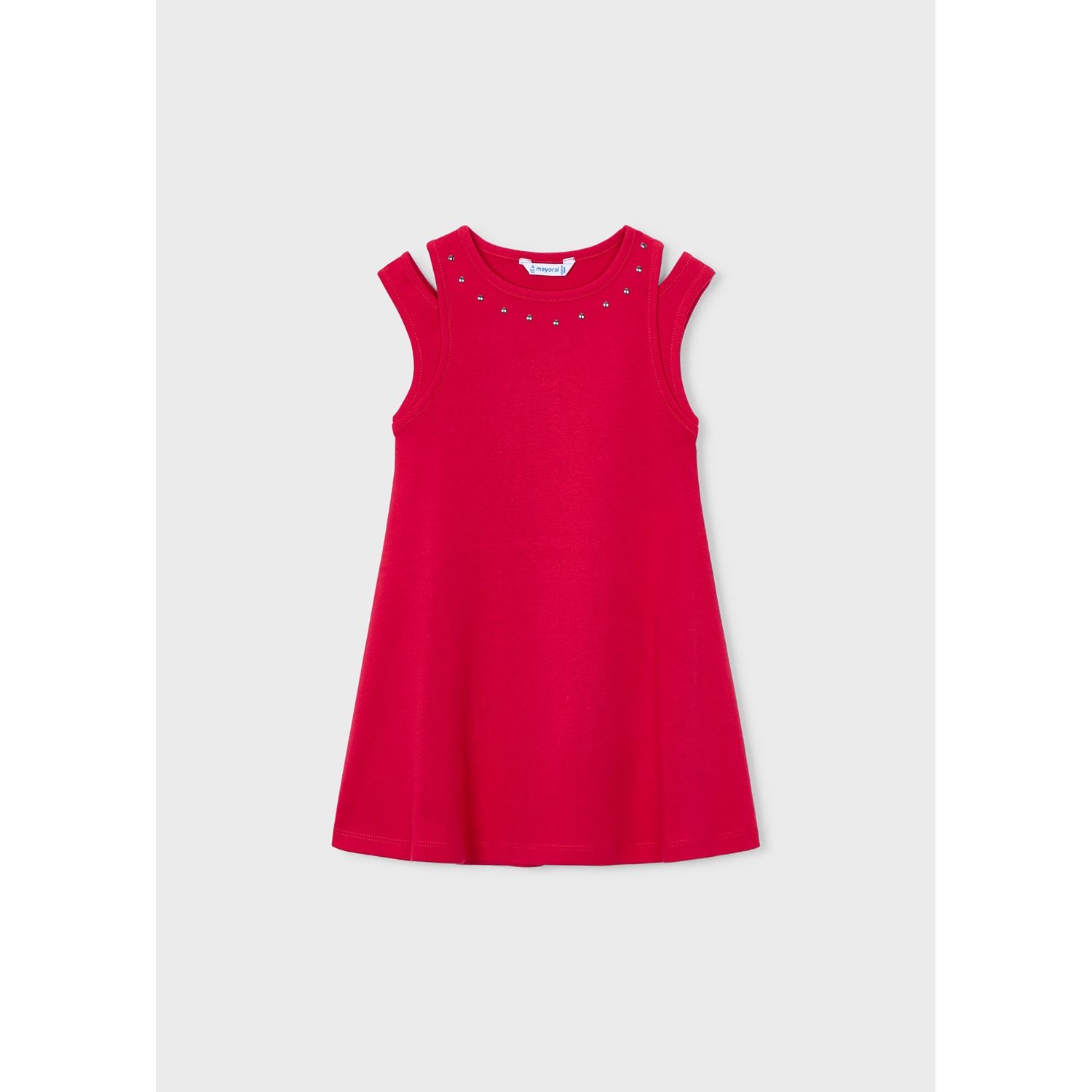RED KNIT DRESS SLEEVELESS / 3938-091