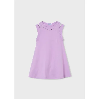 LILAC KNIT DRESS CUTOUT SLEVELESS / 3938-092