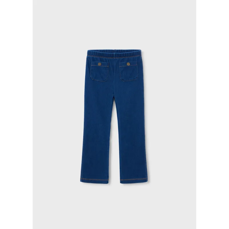 DARK BLUE DENIM LEGGING W/POCKETS / 3721-082