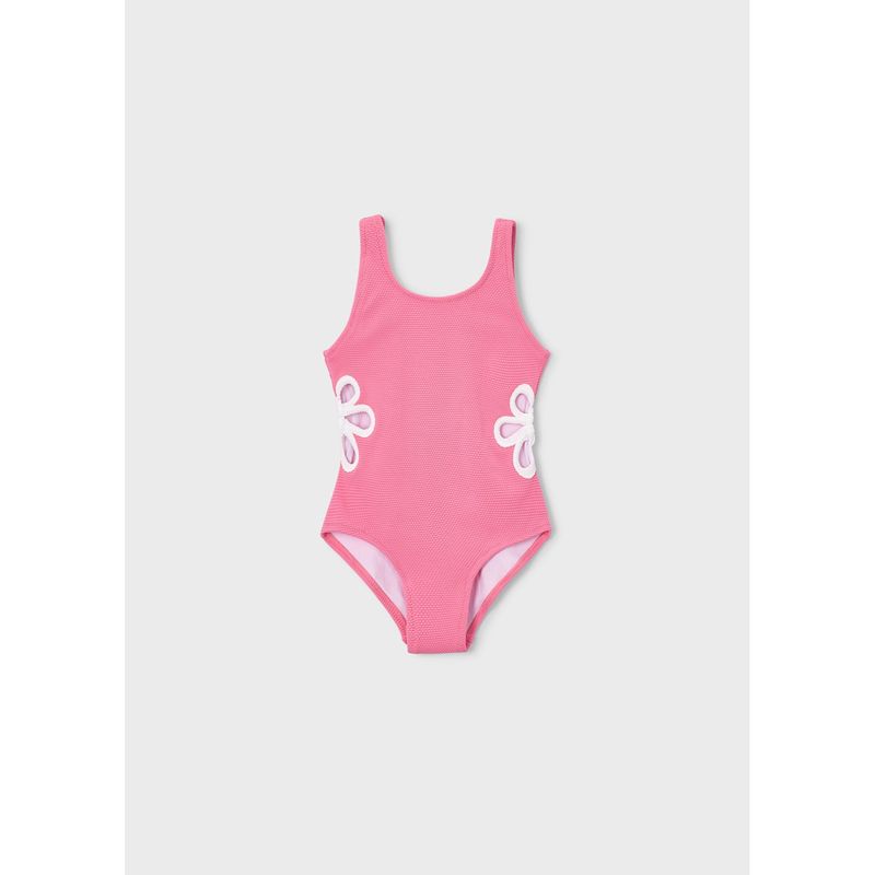PINK SWIMSUIT WHITE SIDE CUTOUT / 3736-031