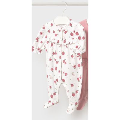 CREAM PINK FRUIT PRINT FRONT CLOSURE / 1708-069