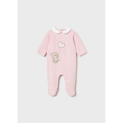 ROSE SLEEPER WHT COLLAR BEAR APPLIQUE / 1743-096