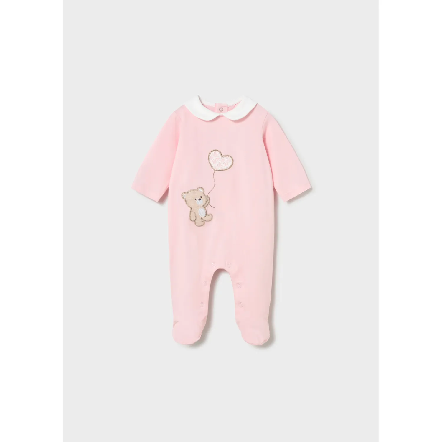 ROSE SLEEPER WHT COLLAR BEAR APPLIQUE / 1743-096