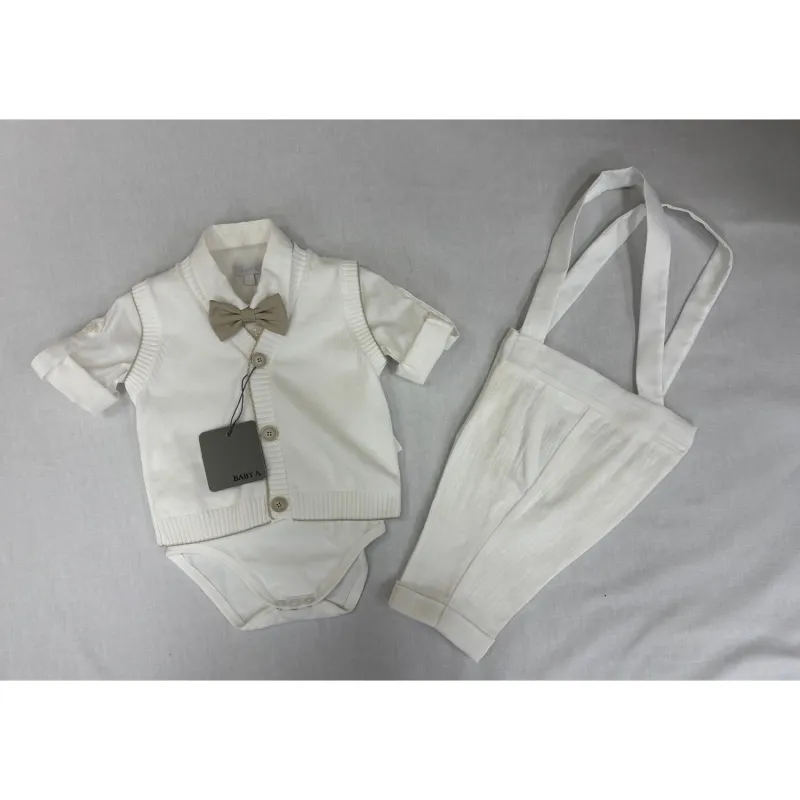 3PC BEIGE KNIT VEST ONZIE SHIRT & PANTBRWN BOWTIE / B3419/BE/BY/GF 3PC BEIGE KNIT VEST ONZIE SHIRT & PANTBRWN BOWTIE / B3419/BE/BY/GF