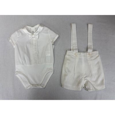 2PC WHITE SHORT & ONZIE TOP SATIN TRIM / B3411/BE/BR/BY