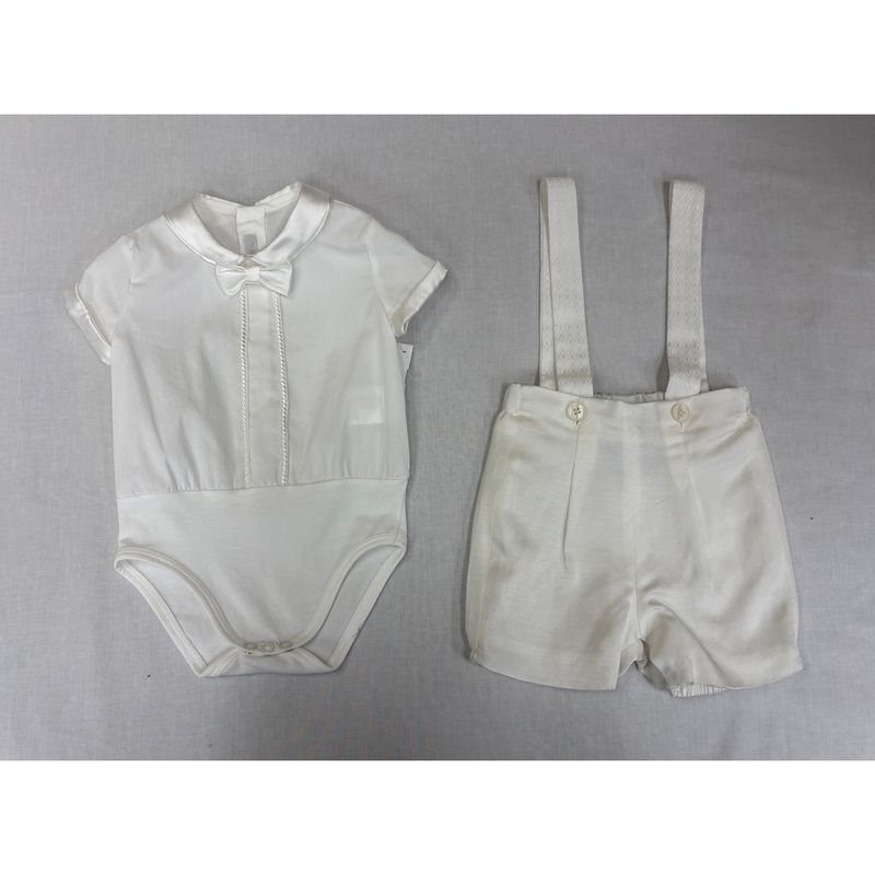 2PC WHITE SHORT & ONZIE TOP SATIN TRIM / B3411/BE/BR/BY