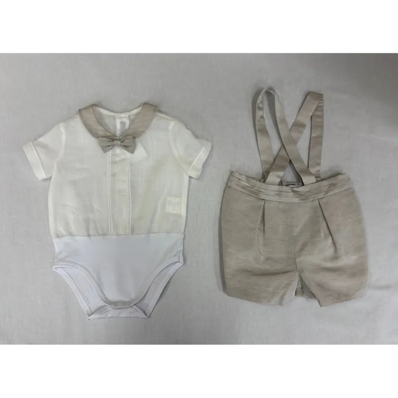 2PC TAUPE SHORT SET CREAM ONZIE SHIRT / G3438/BE/BR/BY/935 2PC TAUPE SHORT SET CREAM ONZIE SHIRT / G3438/BE/BR/BY/935